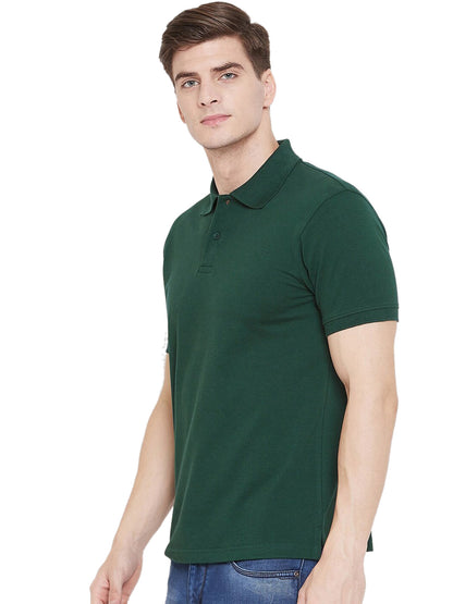 Cotton Blend Solid Half Sleeves Mens Polo T-Shirt (Pack of 4)