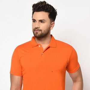 Cotton Blend Solid Half Sleeves Polo T-Shirt