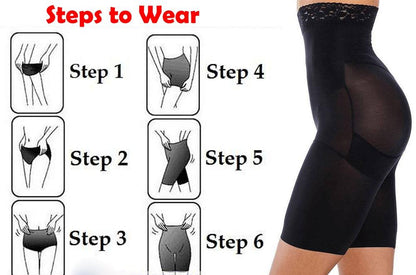 4-in-1 Shaper - Quick Slim Shape Wear Tummy, Back, Thighs, Hips - Black/Efffective Seamless Tummy Tucker