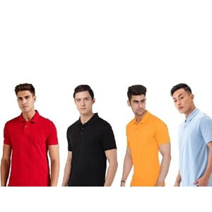 Matty Solid  Half Sleeves Polo Mens T-Shirt - Pack of 4